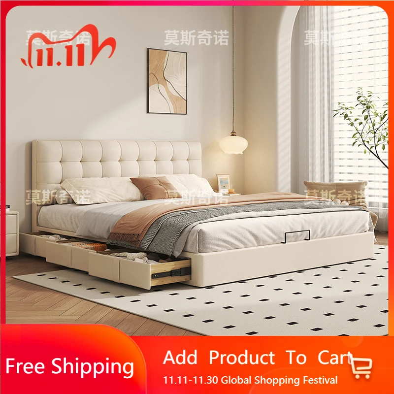 

Double Bedroom Massage Bed Baby Children Luxury Modern Frame Multifunctional Bed Sleeping Letto Matrimoniale Trendy Furniture