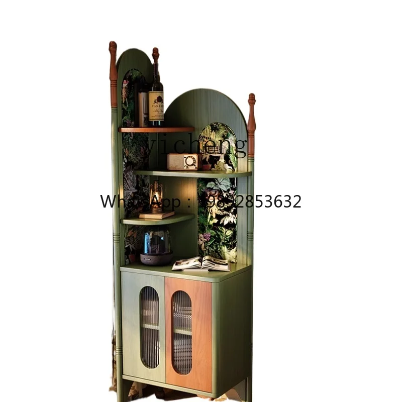 

XX solid wood corner cabinet French retro style living room corner rack French medieval ash wood