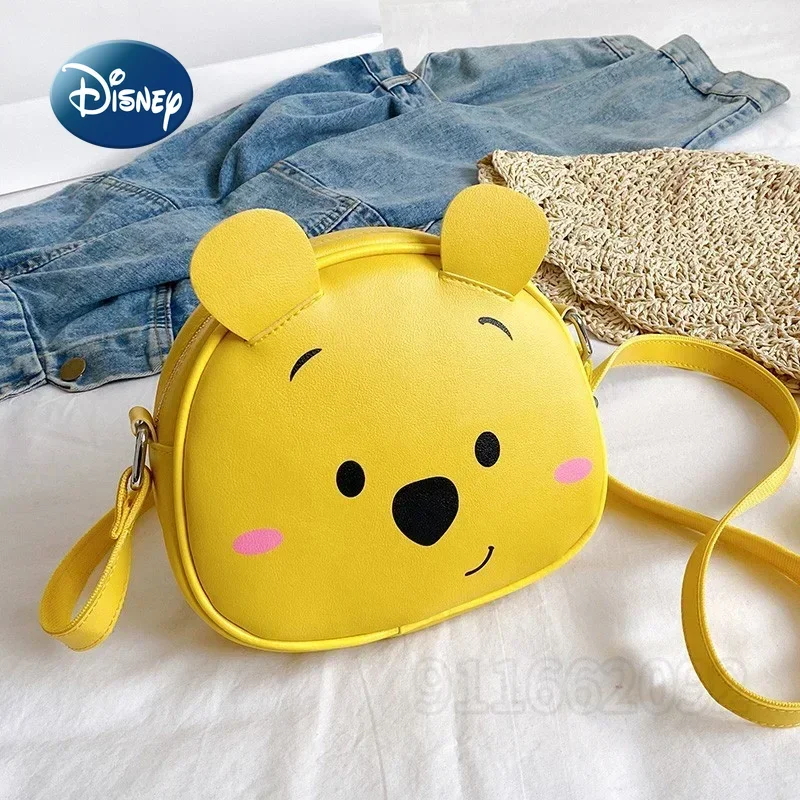 Disney Winnie The Pooh New Girl Shoulder Bag Cartoon Girl Shoulder Crossbody Bag 3D Fashion Girl Bag Large Capacity High Quality