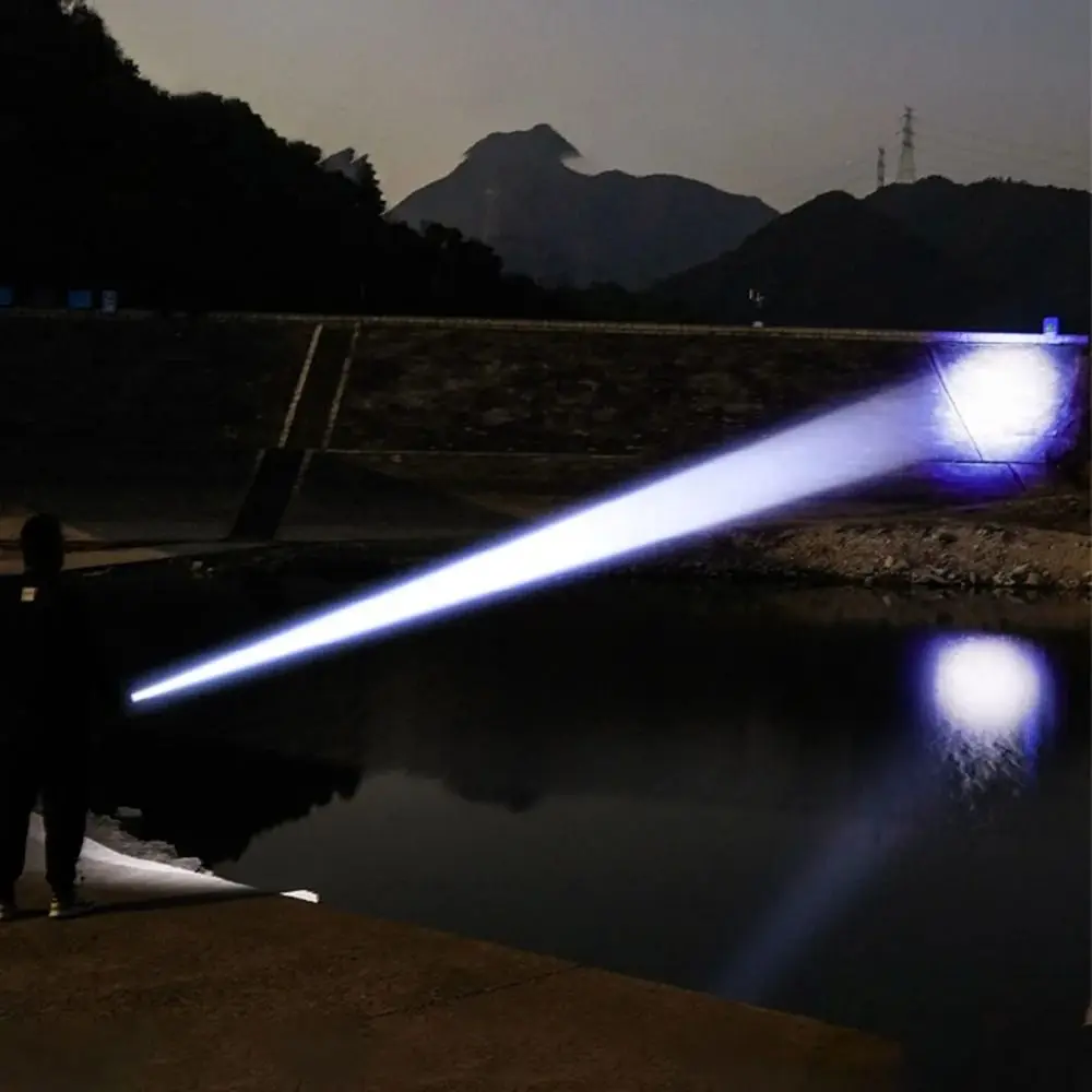 30w強力led懐中電灯-超高輝度-type-c充電-伸縮ズームライト-長距離照射-長時間バッテリー持続