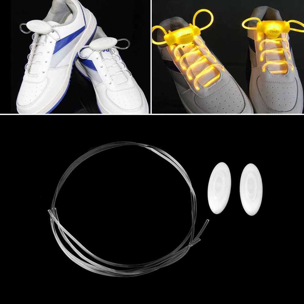 1 paio di lacci per scarpe sportive a LED Flash Light Glow Stick Strap lacci per scarpe da discoteca Party Club lacci piatti lacci per scarpe a cravatta a caldo