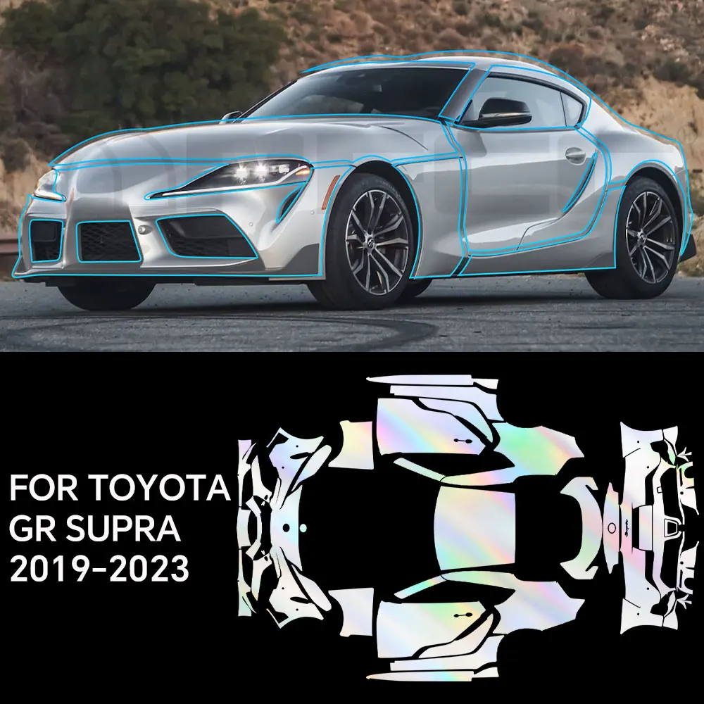 

Pre Cut For Toyota GR Supra 2019-2023 Car Paint Protection Film Body TPU Transparent Anti Scratch Invisible Car Accessorie