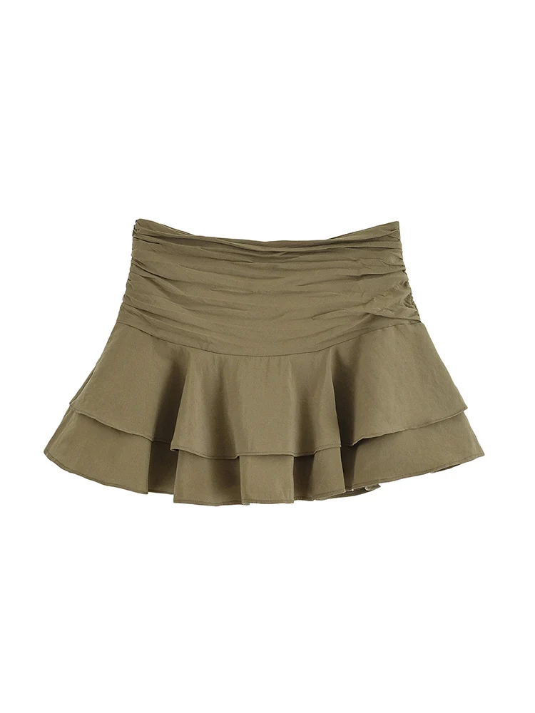 2025 frauen Sommer Mini Shorts Röcke Mode Süße Plissee Cascading Rüschen Weibliche Elegante Straße Shorts Kleidung