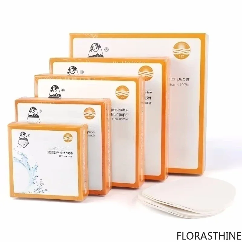 200Pcs (Two Packs) Fast/Medium/Slow Speed Qualitative Filter Paper for Funnel Lab Use Dia 7/9/11/12.5/15/18cm