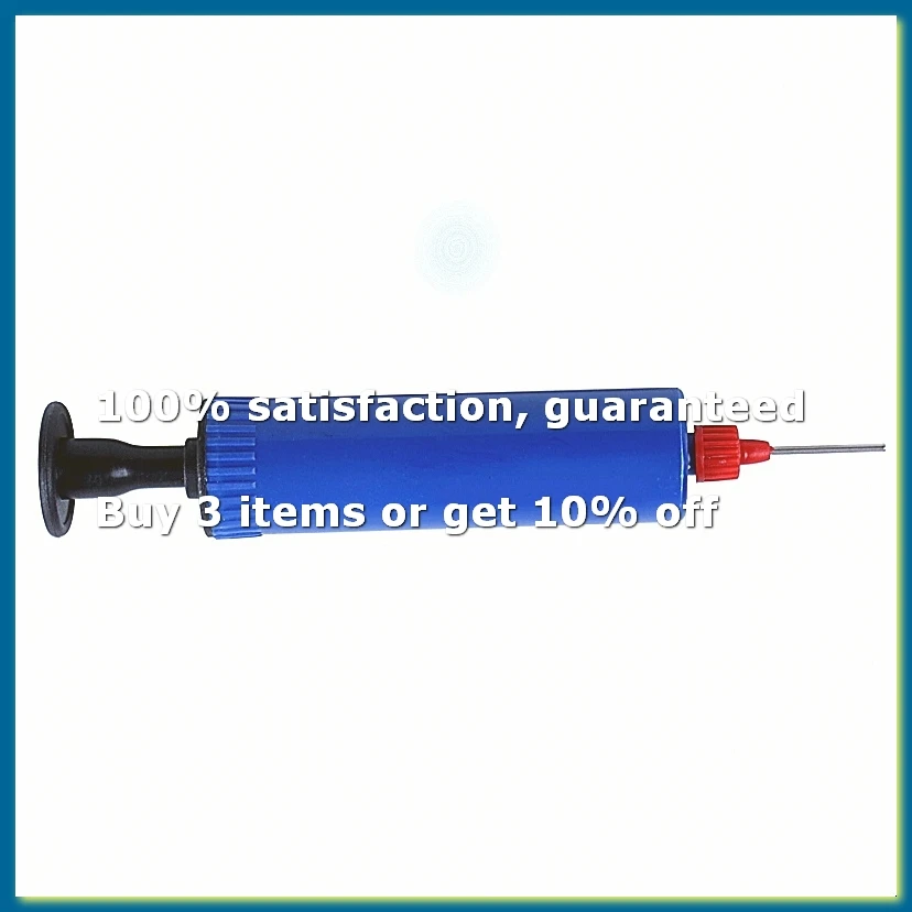 Football Soccer Inflatable Ball Hand Air Pump with Needle Blue-DTB1