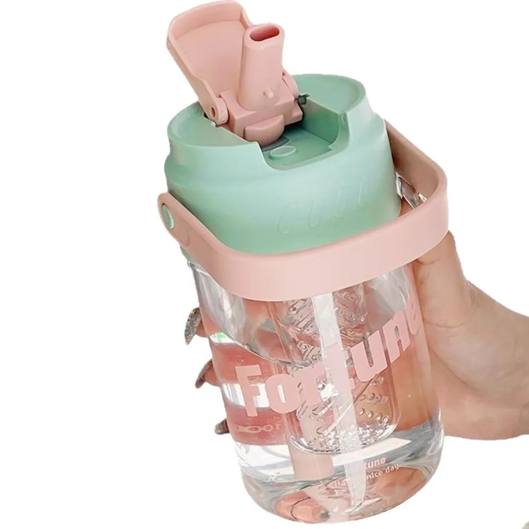 التخييم كوب ماء محمول الفتيات كوب ماء عالي القيمة كوب قهوة محمول كوب بسيط مع قسم الشاي كوب بلاستك الطالب 2