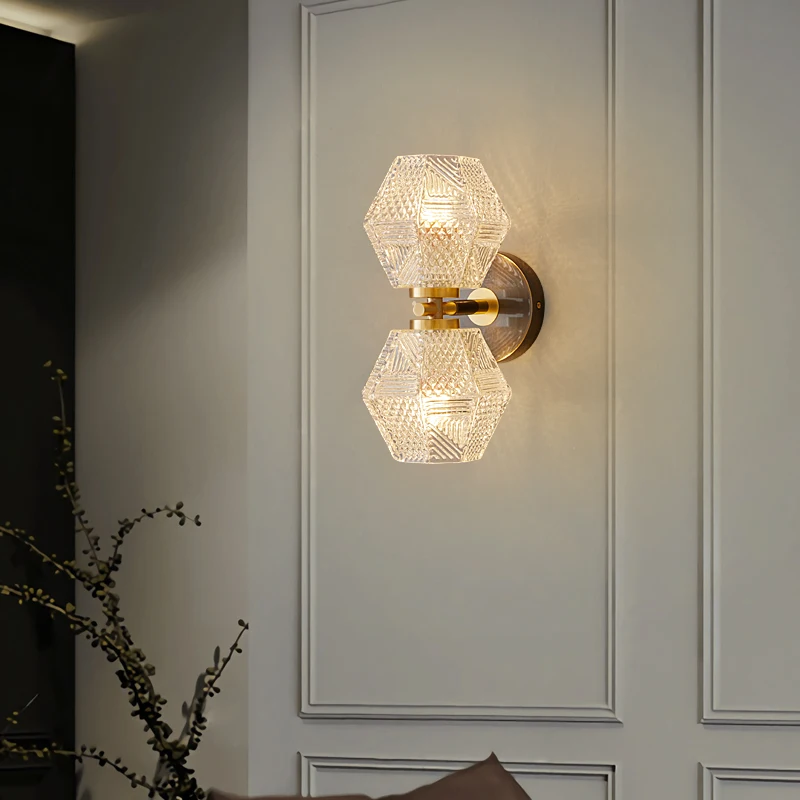 AFRA Modern Copper Wall Sconce Lighting LED Gold Brass Beside Lamp Classic Creative Decor for Home Bedroom Corridor