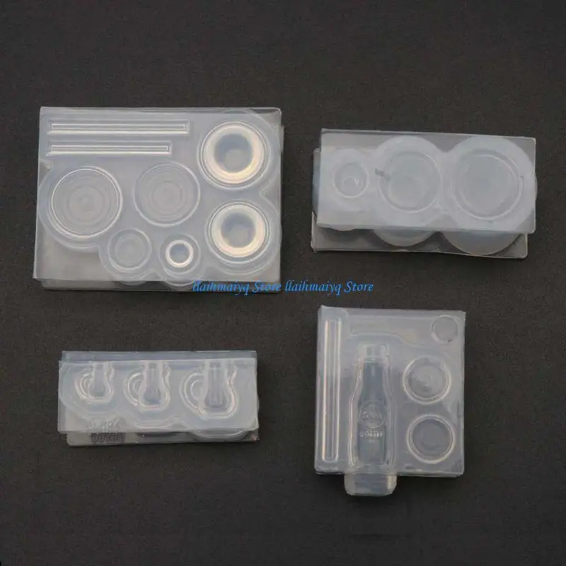 573B Handmade Mini Hollow Milk Bottles Cup Straw Silicone Resin Molds Craft Tools