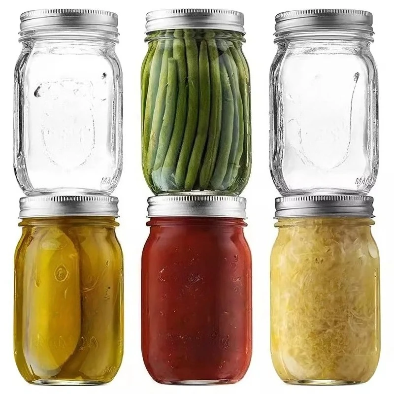 1PC Mason Jars with Lids, Wide Mouth Glass Jars for Canning, Centerpieces, Pickling, Storage, Food Meal Prep, Salad, Jam