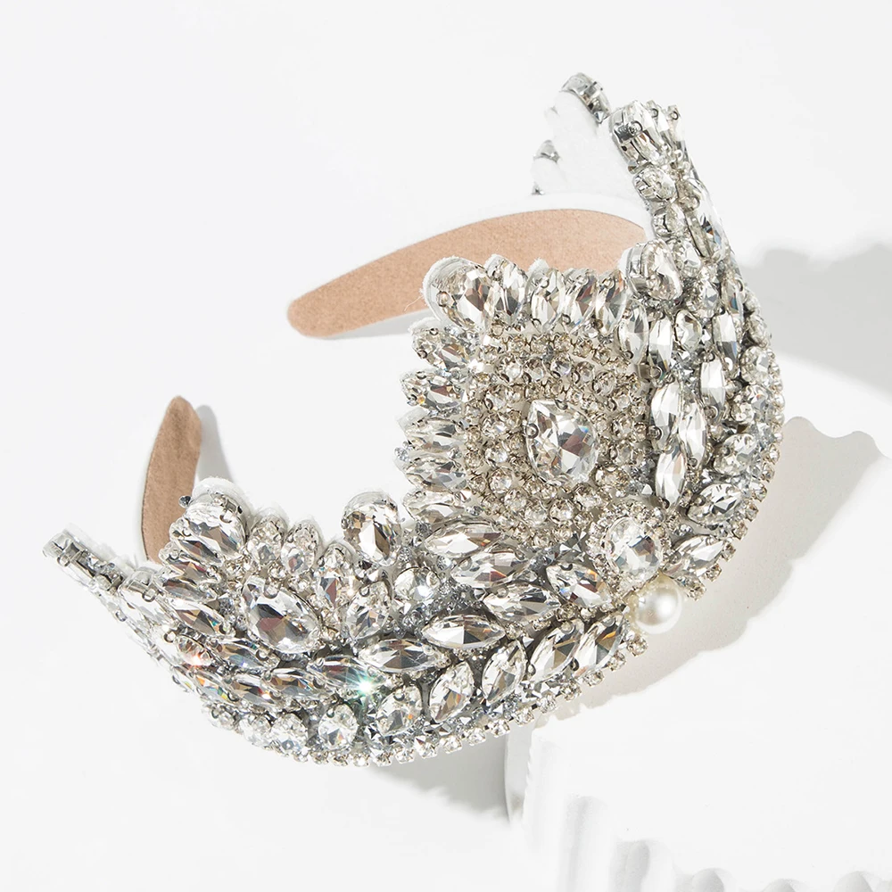 

Wide Edge Hairbands Hair Accessories Exaggerated Love Glass Drill Heavy Industry Head Hoop Baroque Elegant Rhinestone Hair Hoop