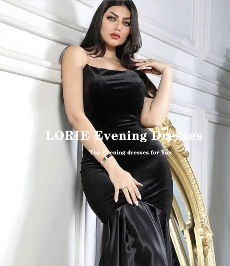 LORIE Moroccan Cafta Saudi Arabia Evening Dresses 2022 Strapless Long Mermaid Sexy Velvet Serene Hill Abendkleider Party Dress