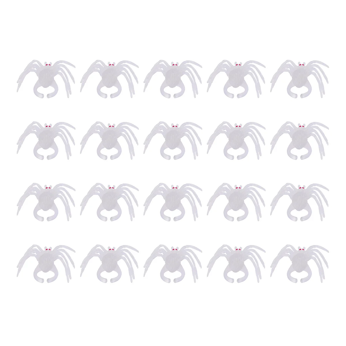 20 stks Glow In The Dark Spider Ring Plastic Diy Party Speelbal Voor Halloween Cosplay Decoraties Spider Ornamenten Party
