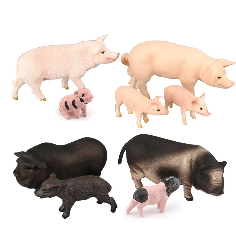 Piglet boar model, solid plastic animal model, office ornament