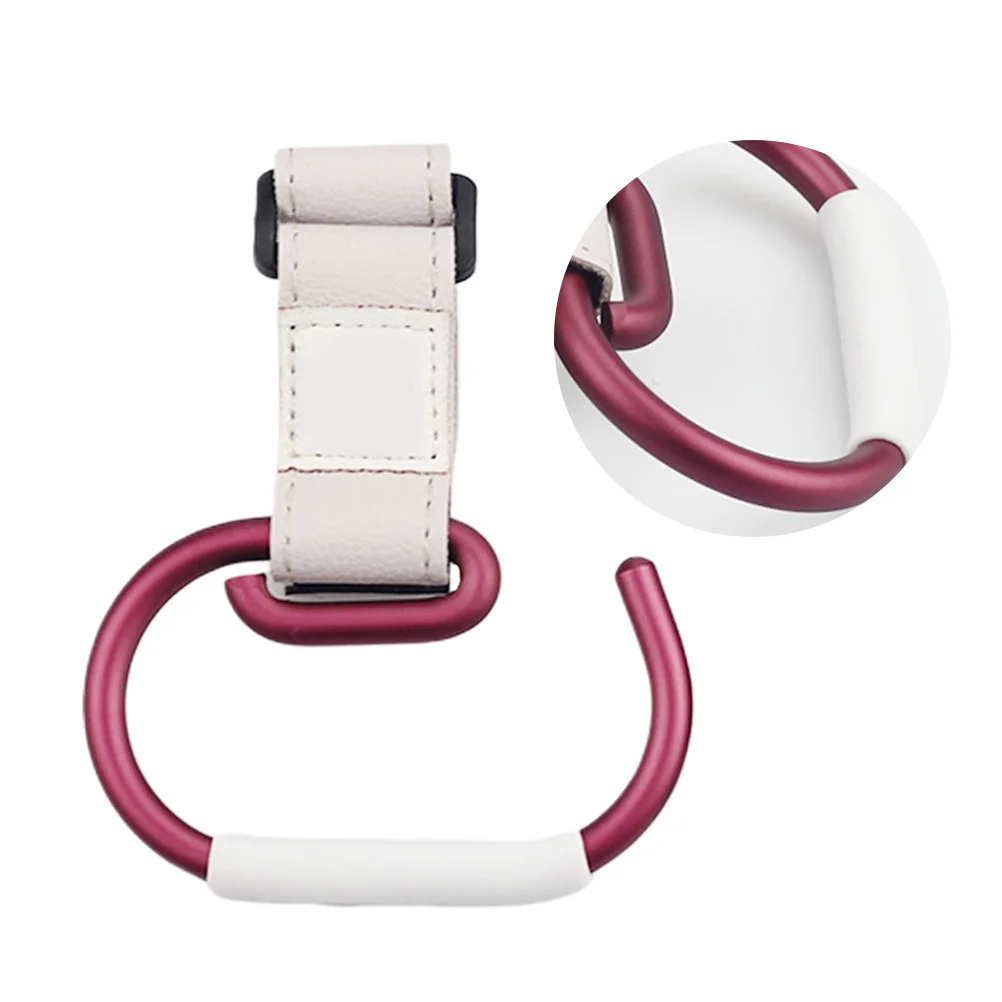 ベビーカーフッククリップ ホワイト ベルトフック 高耐久 簡単取り付け 回転 キャリーバッグ おむつベビーカーアクセサリー