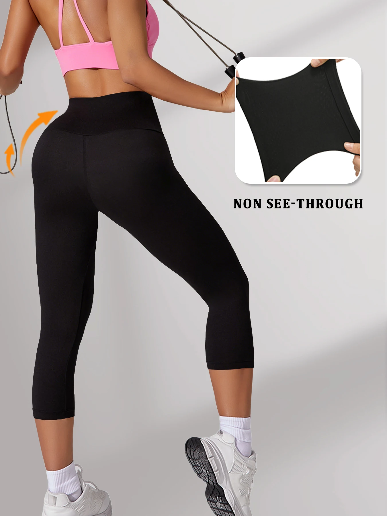 Paquet de 5 pantalons Capri taille haute pour femmes, contrôle du ventre Super doux, pas de transparence, entraînement, Yoga, course à pied, vêtements de salon à domicile.