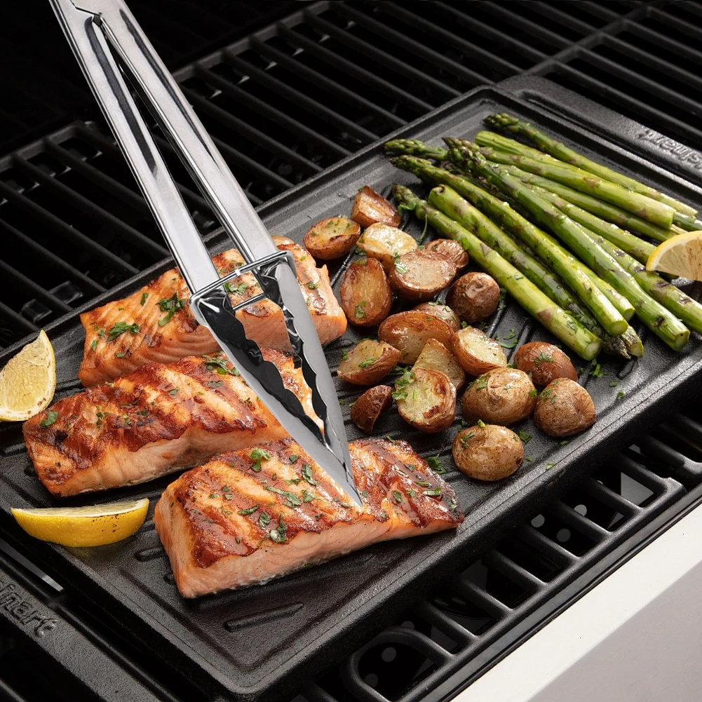 Parrilla de ranura portátil de acero inoxidable grueso para fácil almacenamiento, parrilla de barbacoa de Camping plegable de acero para viajes, fiestas, cocina grande