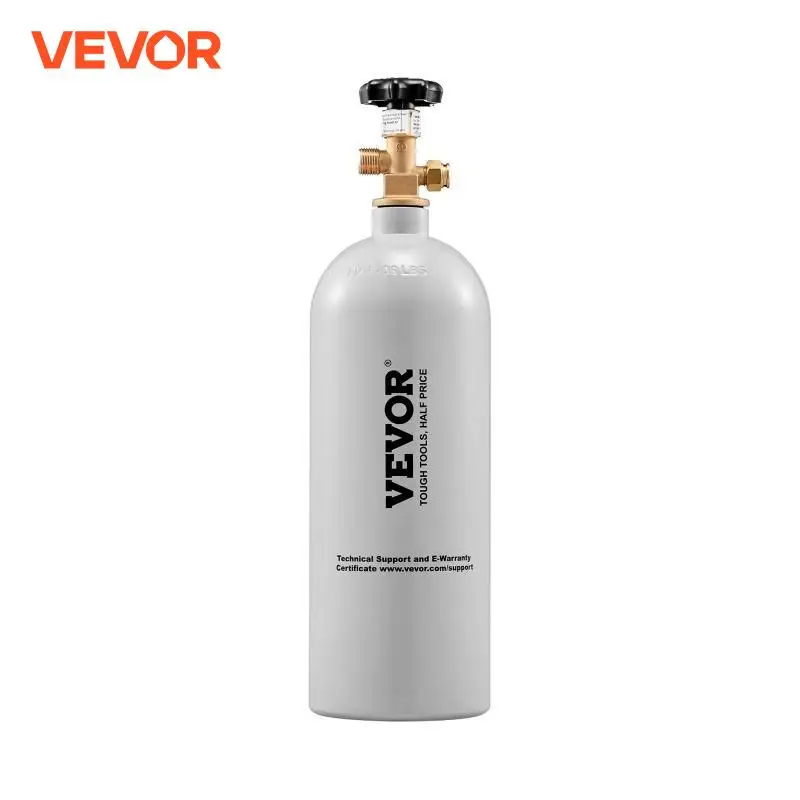 Vevor 5 lbs tanque de co2 cilindro de gás de alumínio novo cilindro de co2 com revestimento spray cinza tanque de co2 com válvula cga320