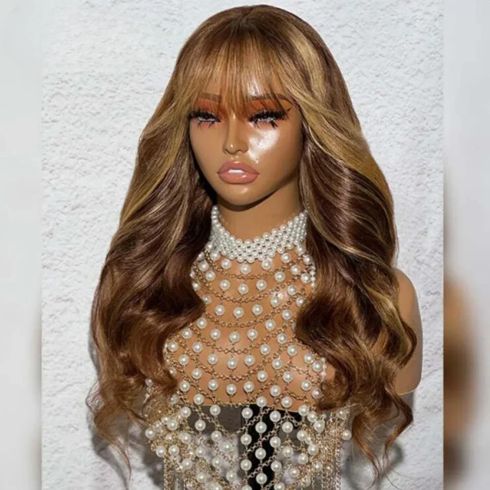 Highlight Blonde 26inch 5x5 Silk Base Body Wave Jewish Human Hair Wig With Baby Hair HD Lace European Hair Preplucked Daily