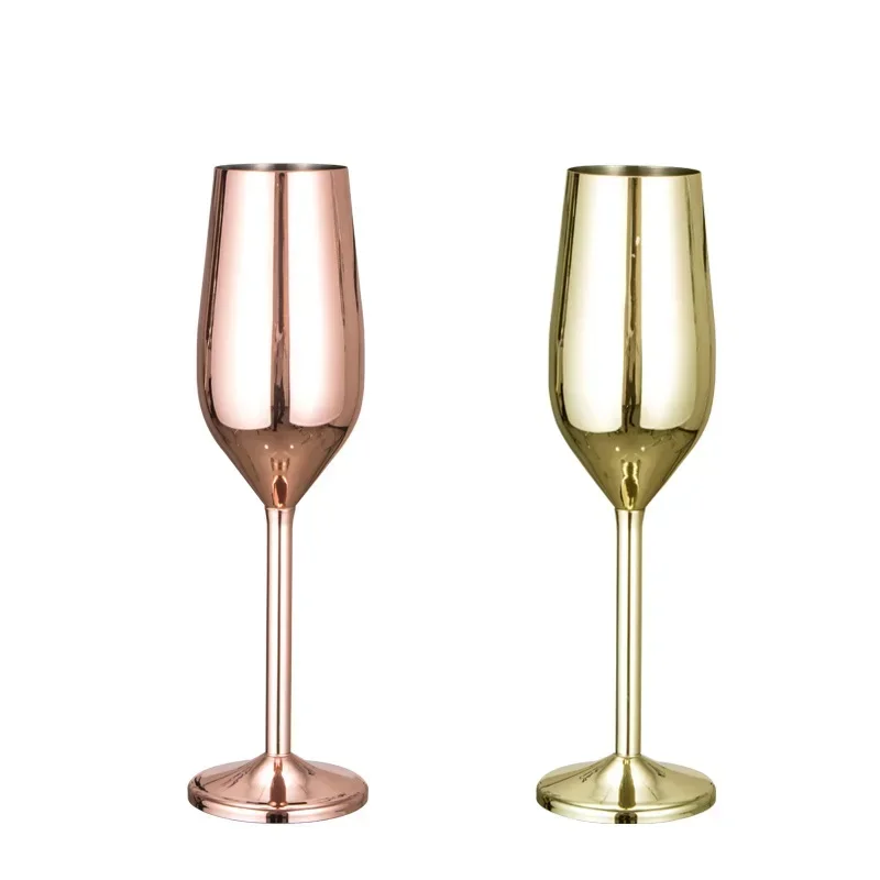 

Stainless Steel Champagne Glass, Fall-Resistant, European Bubble Glass, Wedding Red Wine Glass, Sweet Home, 200ml