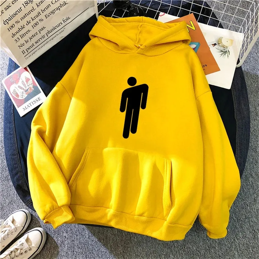 2024 New fashion Women\'s cotton hooded sweatshirt casual wool sweater unisex streetwear Y2K rapper Billie Hip Hop Eilish