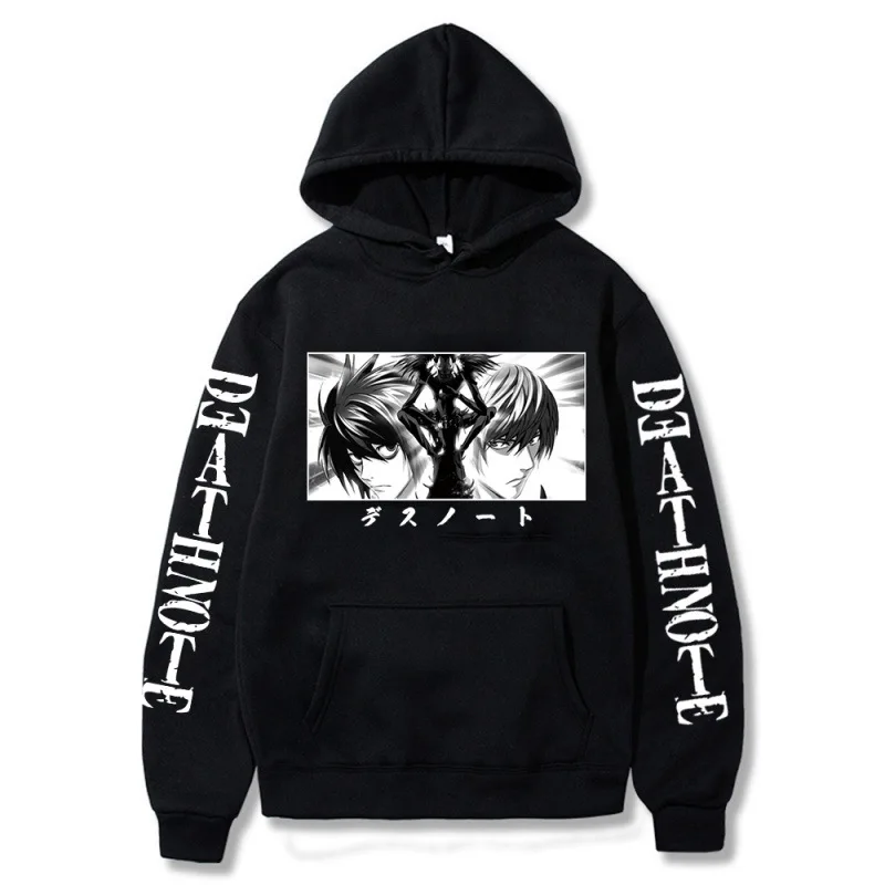 Death Note Hoodies Japanese Anime Men Women Funny Graphic Print Streetwear Harajuku Unisex Tops Plus Size Sweatshirt Clothing