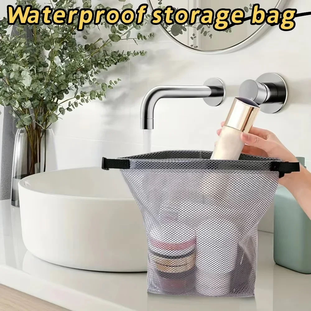 Mesh Storage Bag, Fitness Clothing, Swimming Bathroom, Large Capacity Drawstring, Men's And Women's Outdoor Toiletries Bag