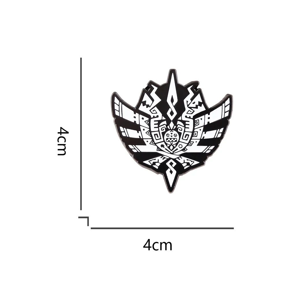MH4 الوحش هنتر-4 شارة شعار آر بي جي بروش خمر المعادن المينا دبوس ألعاب هدية جمع الهدايا التذكارية #3