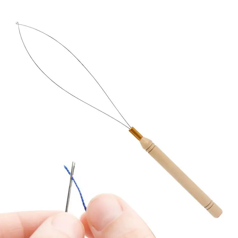 Needle Threader DIY Handheld Threading Device Automatic Hair Extension Threader Cross Stitching Household Sewing Accessories