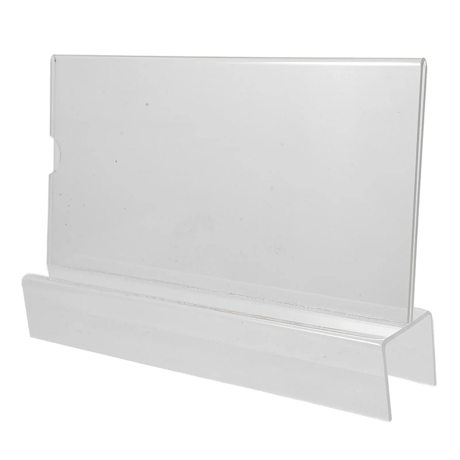 Acrylic Desk Name Sign Holder Clear Vertical Tent Card Display for Office Retail Booth Events and Food Labels