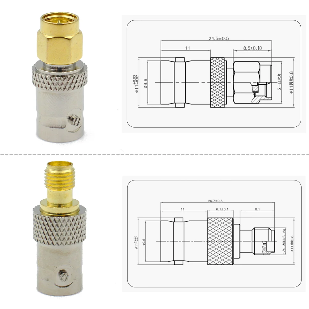 1/3/5/10 szt. Adapter RF SMA męski na BNC żeński, konwerter złącza koncentrycznego do anteny WiFi, radia amatorskiego, bezprzewodowej sieci LAN — zdjęcie 7