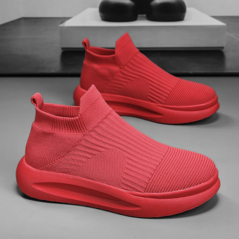 

Shoe for Men Fashion Mesh Sock Shoes Outdoor Flat Bottom Anti-slip Breathable Casual Sports Vulcanized Shoes Zapatos Casuales