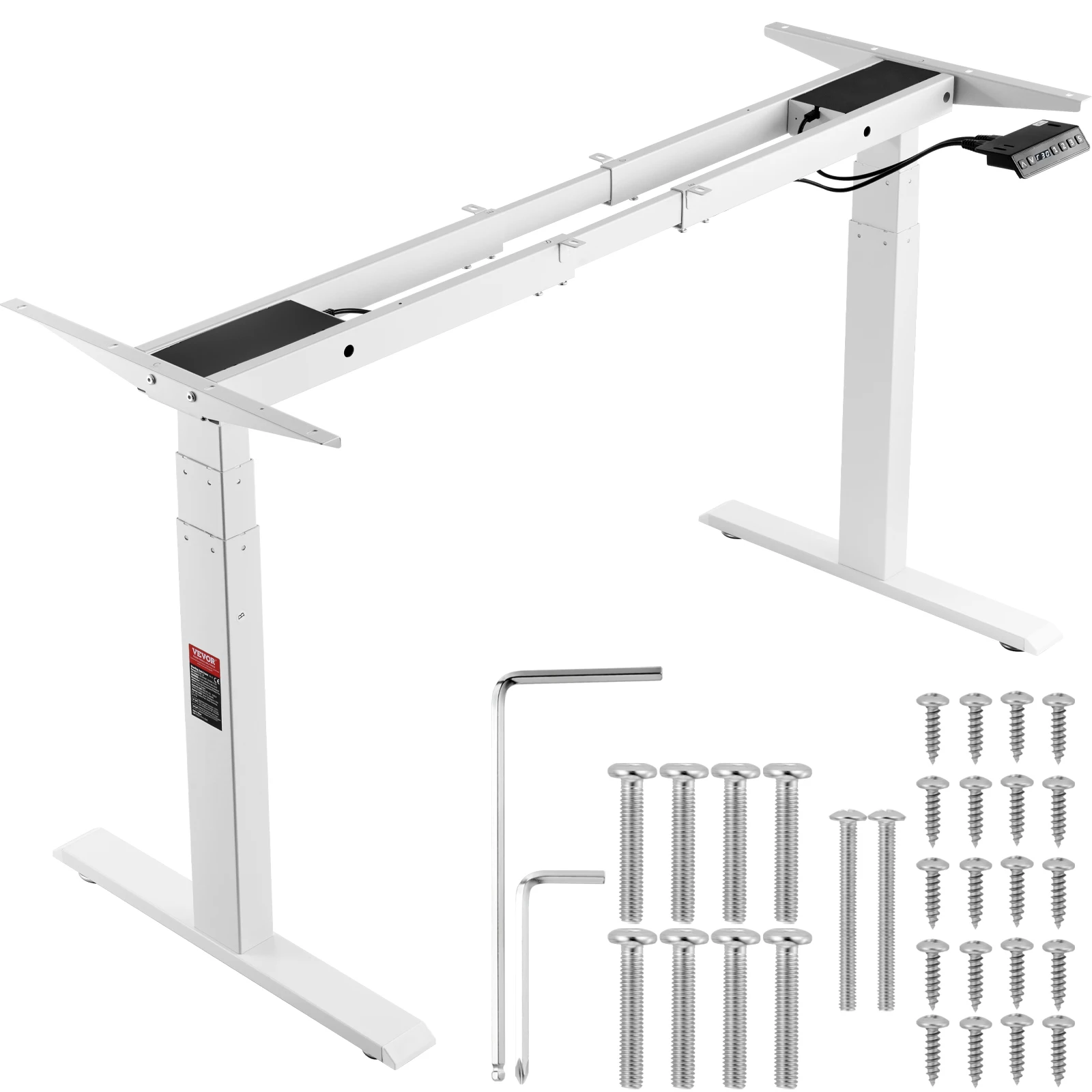 VEVOR Standing Desk Frame Electric Stand Up Computer Desk Legs Ergonomic DIY Workstation Base for Home and Office Black white