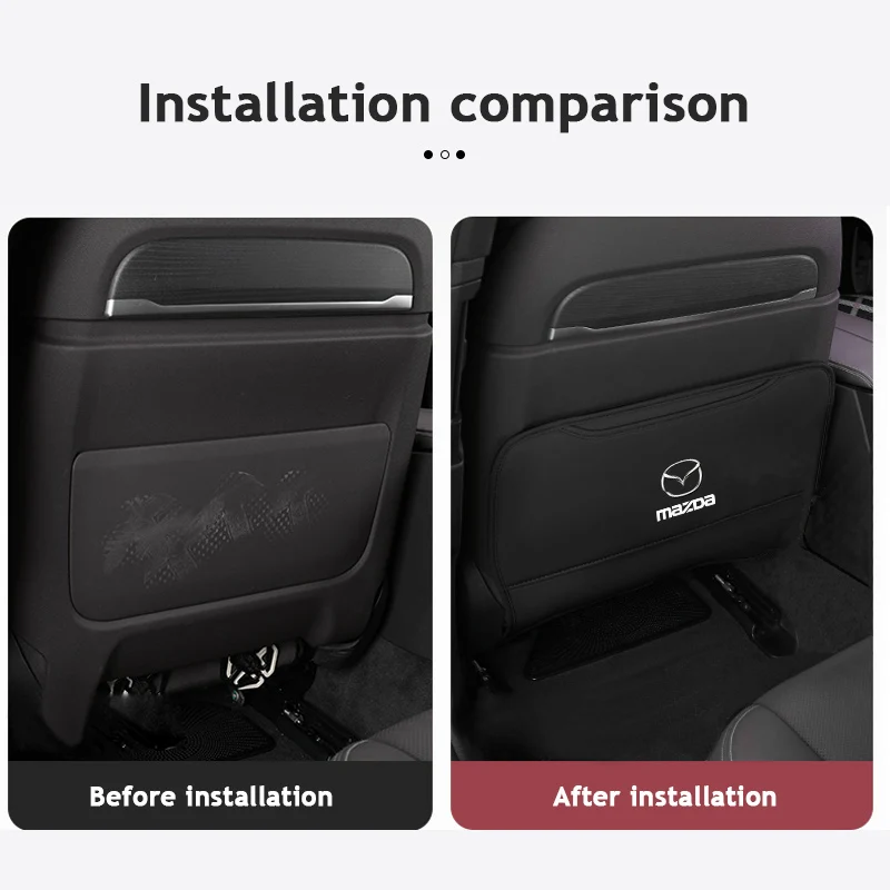 واقي وسادة ركلة خلفي لمقعد السيارة من الجلد لمازدا 6 CX3 CX5 CX8 Axela Atenza - ملحق تنجيد لدعم مقعد السيارة