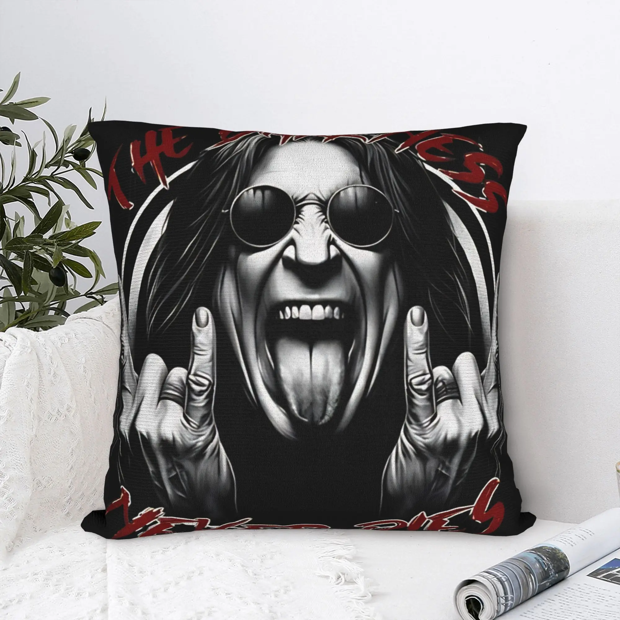 Ozzy Osbournes Pillow Cover  Vintage Pillow Case For Wedding Party Home Decor Cushion Soft Custom DIY Pillowcases Birthday Gift
