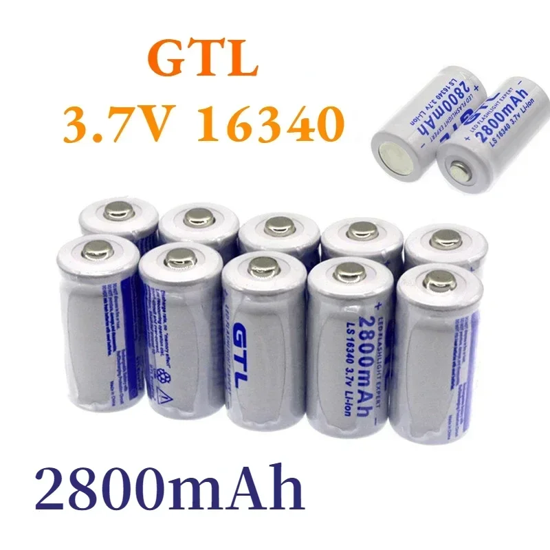 

2024 hohe kapazität 2800mah 3,7 V Li-Ion 16340 Batterien CR123A Batterie Für LED Taschenlampe Für 16340 CR123A Batterie