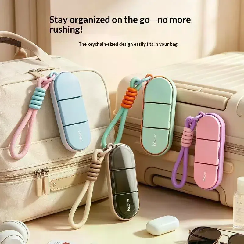 Portable Colorful 3 Spaces Medicine Case Health Care Container Pill Box Splitters Travel Pill Box Tiny Box Easy To Carry