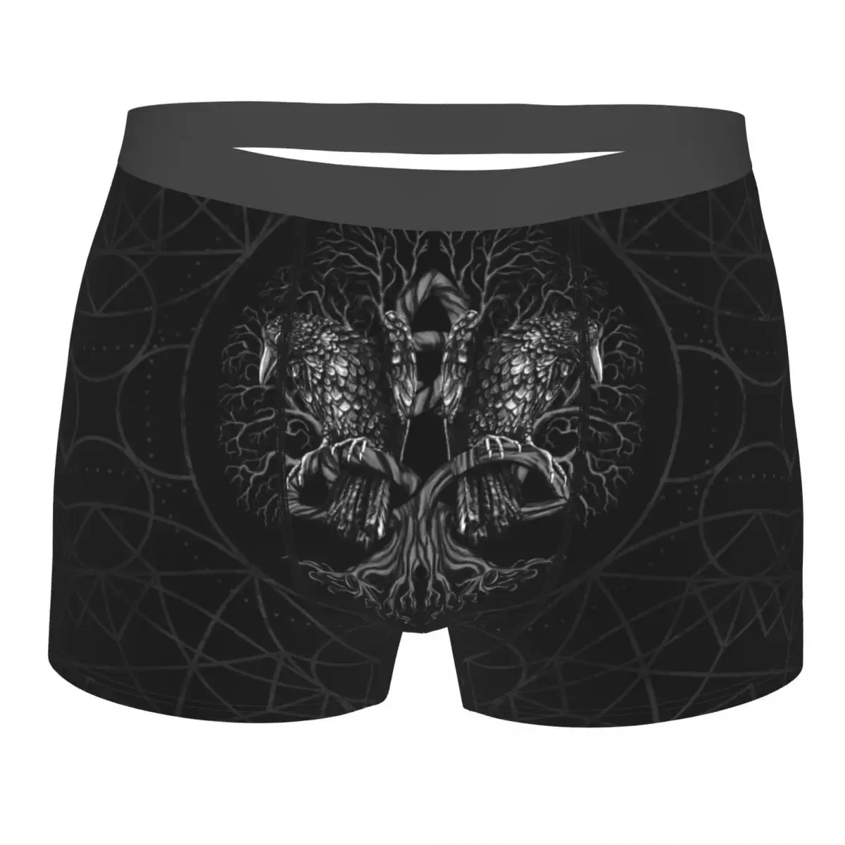 Tree Of Life -Yggdrasil With Ravens Underpants Breathbale Panties Male Underwear Print Shorts Boxer Briefs