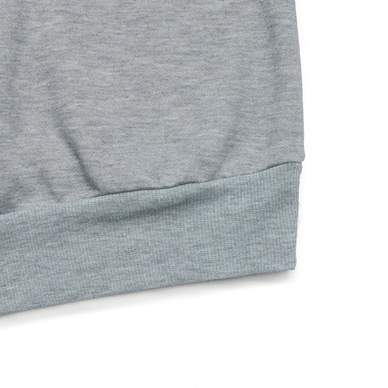 Women's Gray Pearl Embellished Cutout Sweatshirt Casual Loose Round Neck Long Sleeve Pullover Top