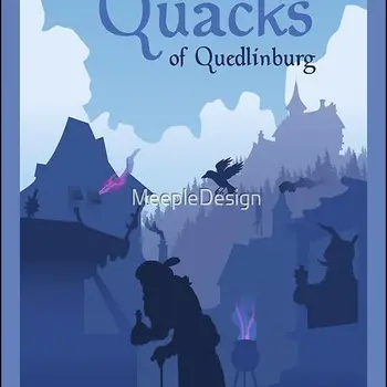 Quedlinburg Quacks-보드 게임, 미니멀리스트 여행 포스터 스타일-보드 게임 아트 포스터, 재미있는 금속 주석 사인 게임 룸  Best5