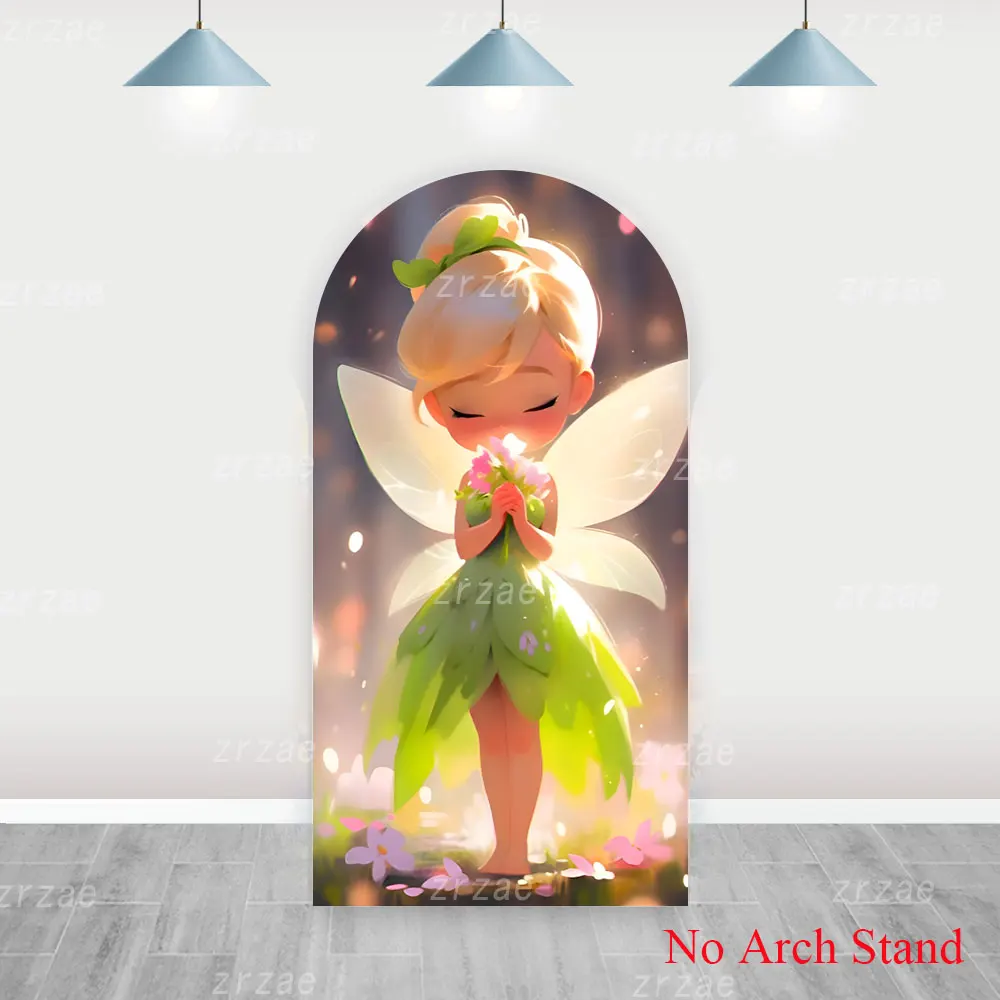 Tinker Bell Arch Photo Backdrop Baby Shower Decoration Kids Girls Birthday Party  Covers Children Photography Background Props