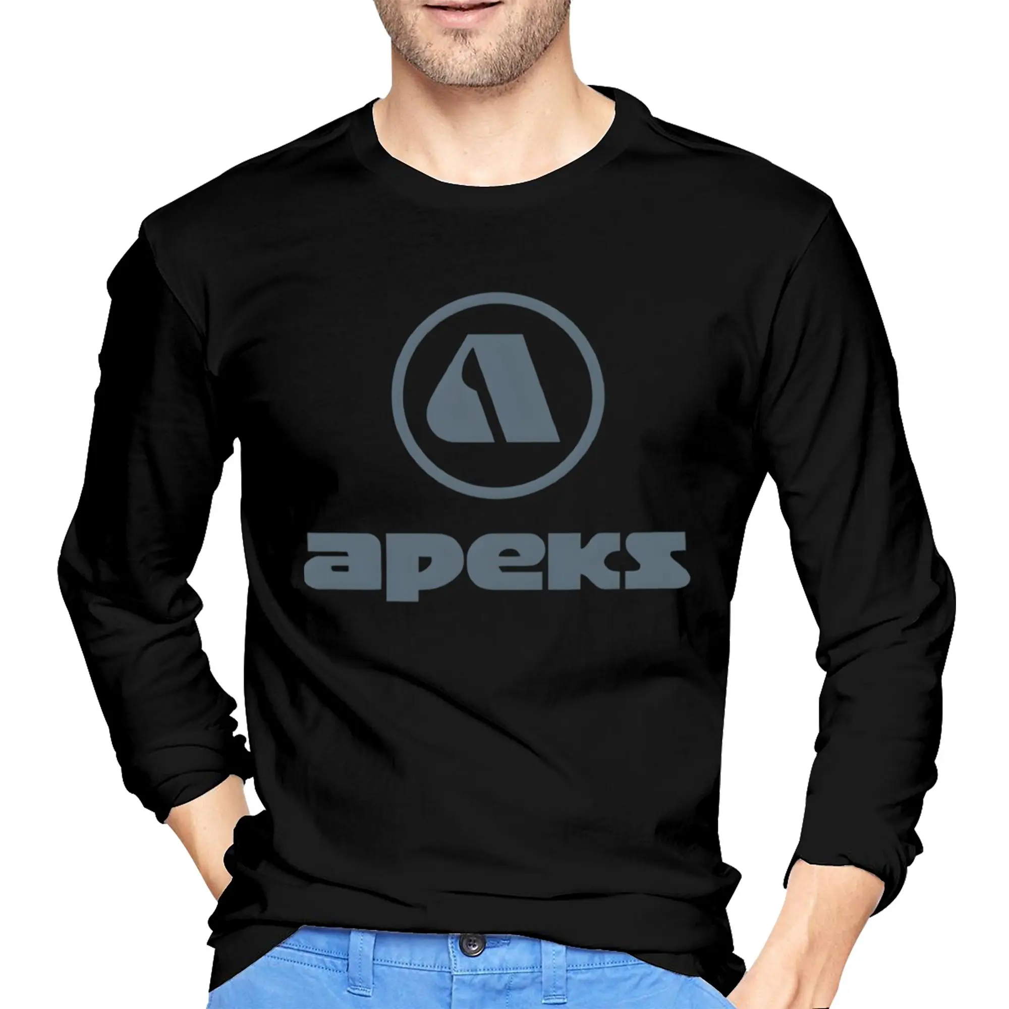 

Apeks Scuba Diving Equipment Men's Long Sleeved T-shirt Fashion Round Neck T shirts Spring and Autumn Men tops