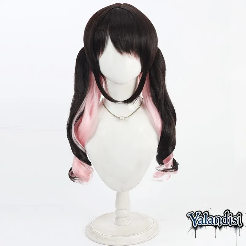 Yalandisi& Virtual YouTuber Kaga Nazuna Nazuna Cosplay Wig Halloween Party Prop Synthetic Hair Heat Resistant Fiber+Wig Cap