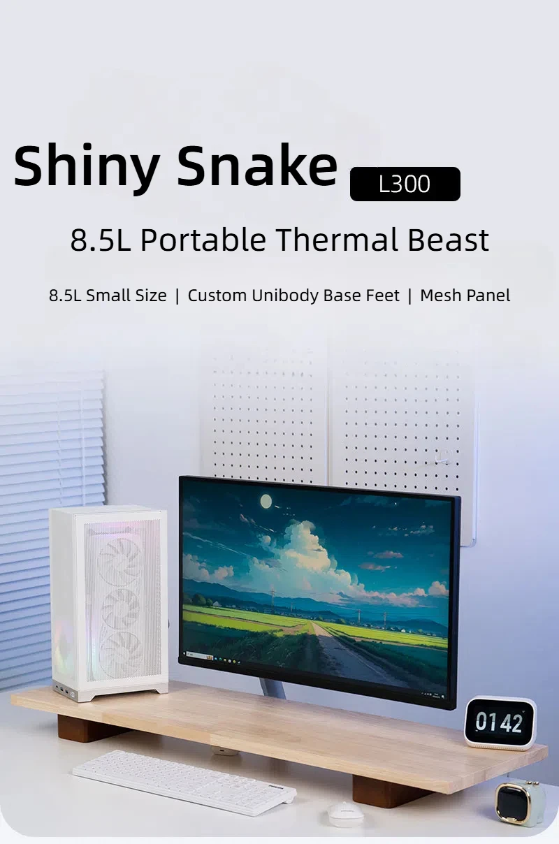 Caja ShinySnake L300 Mesh ITX: 8,5 L, 325 mm GPU, SFX/SFX-L, PCIe