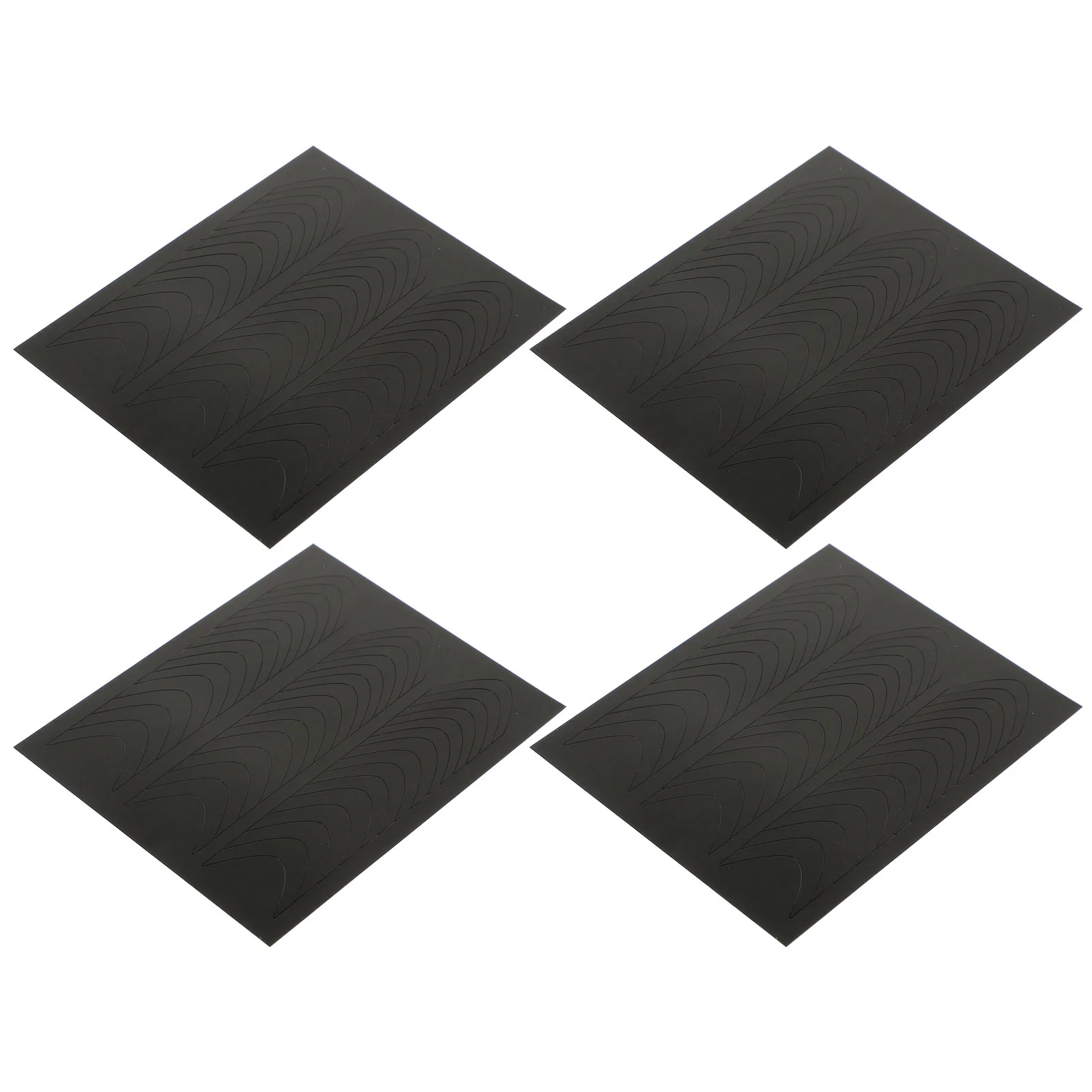 

4 Sheets Wave French Manicure Stickers Nail Strips with UV Light Tip