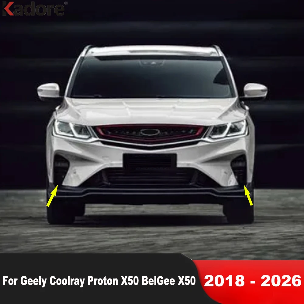 Front Fog Light Lamp Cover Trim For Geely Coolray Proton X50 BelGee X50 2018-2026 Chrome Car Head Foglight Frame Accessories