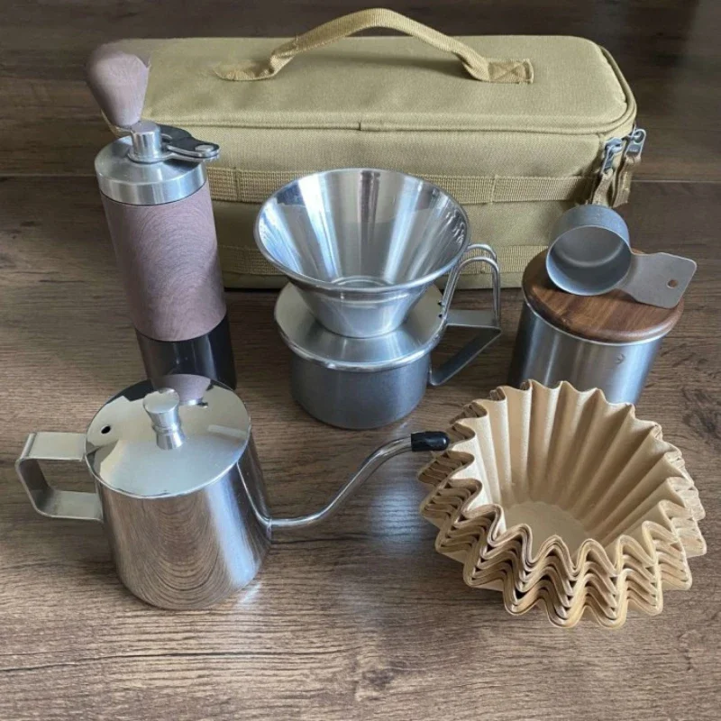 pour-over coffee camping set