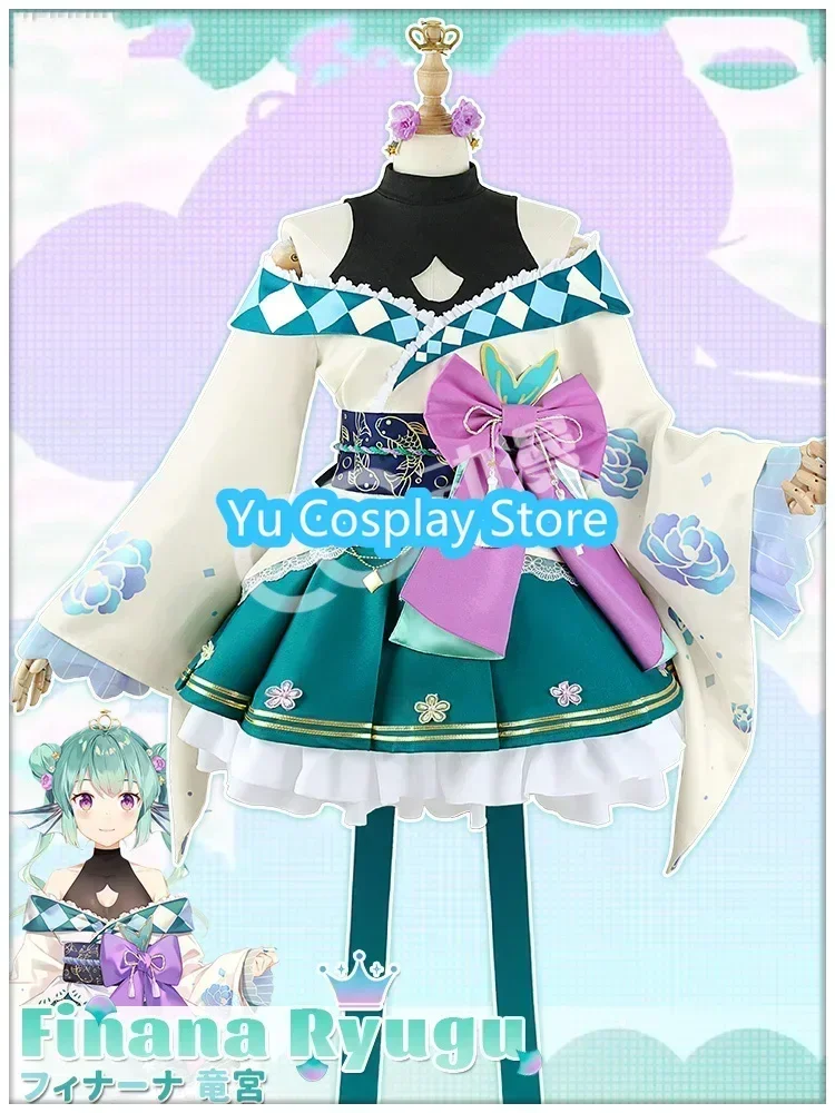 Finana Ryugu Cosplay Costumes VTuber Youtuber Dress Suit Cute Party Kimono Halloween Carnival Uniforms Custom Made