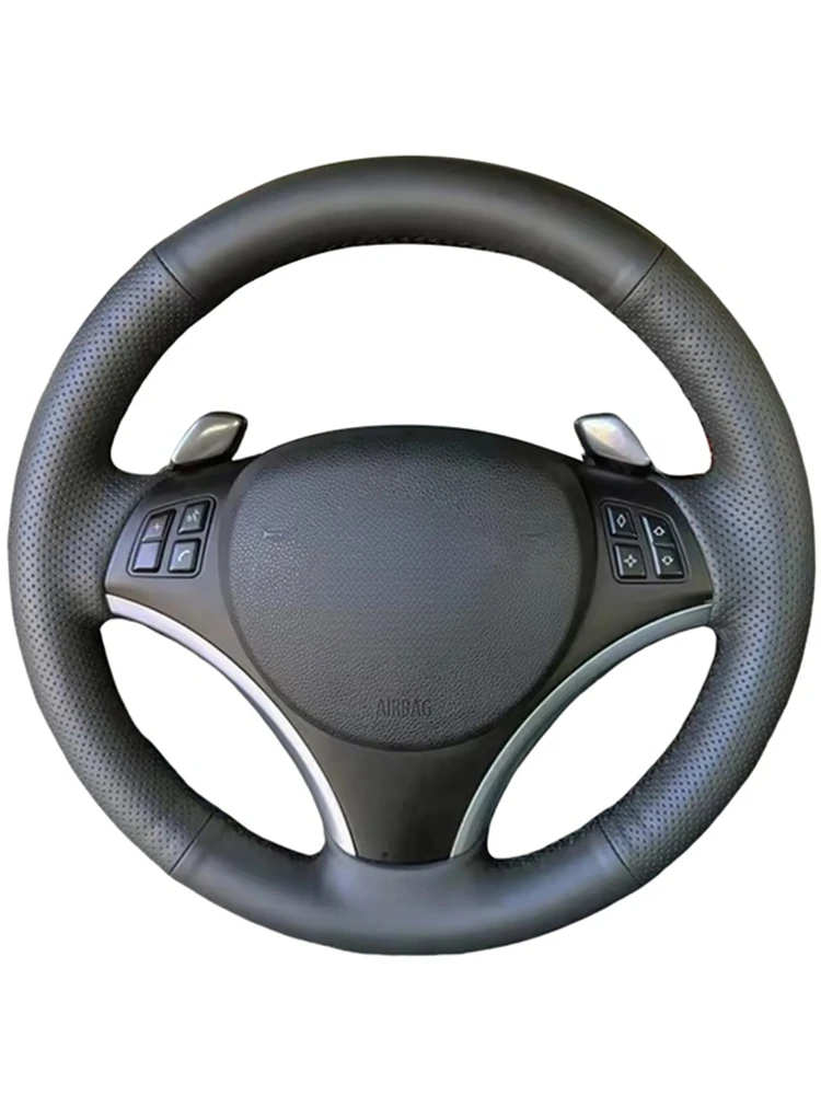 Housse de volant de voiture en cuir tressé antidérapant, accessoires de voiture pour BMW série 1 E81 E82 E87 E88 série 3 E90 E91 E92