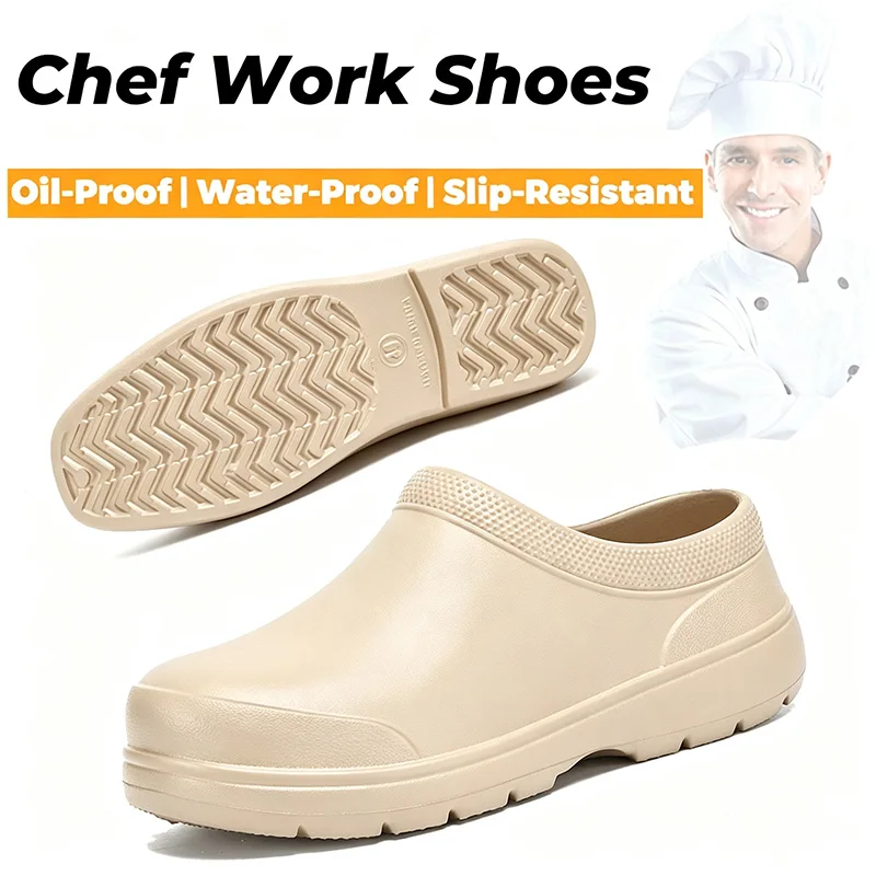 Men Slippers Garden Clogs Anti Slip Women EVA Water Proof Chef Shoes Comfort Oil-proof Sandals for Workers Outdoor Fishing Shoes