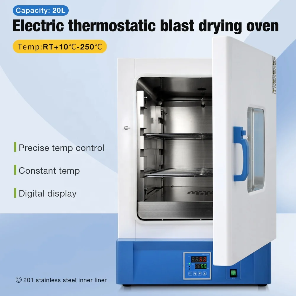 Manufacturer Laboratory Electric Drying Oven 20L Vertical Hot Air Oven Stainless Steel Forced Air Drying Chamber Lab Industrial